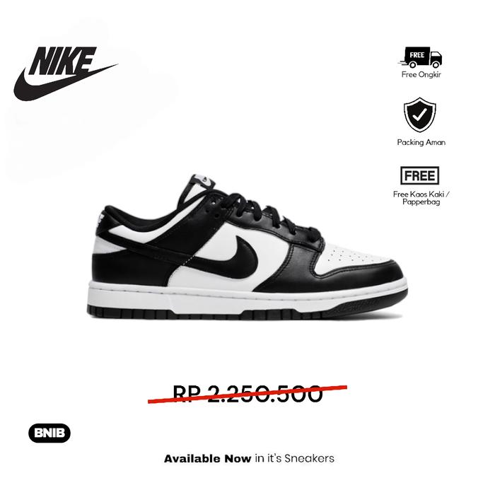 Sepatu Nike SB Dunk Low - Black White 'Panda'