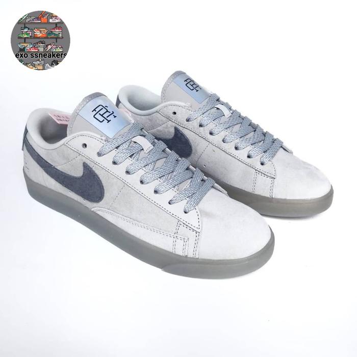 Sepatu Nike BLAZER SB LOW REIGNING CHAMP 2.0 GREY SUEDE [ BNIB ]