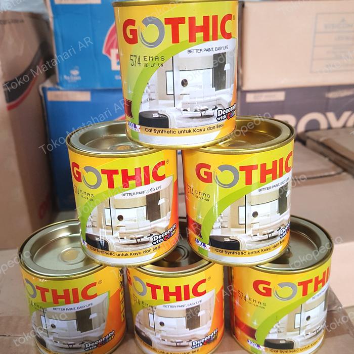 Gothic Cat Minyak Emas | Cat Besi Kayu Warna Emas Gothic Ultra Enamel