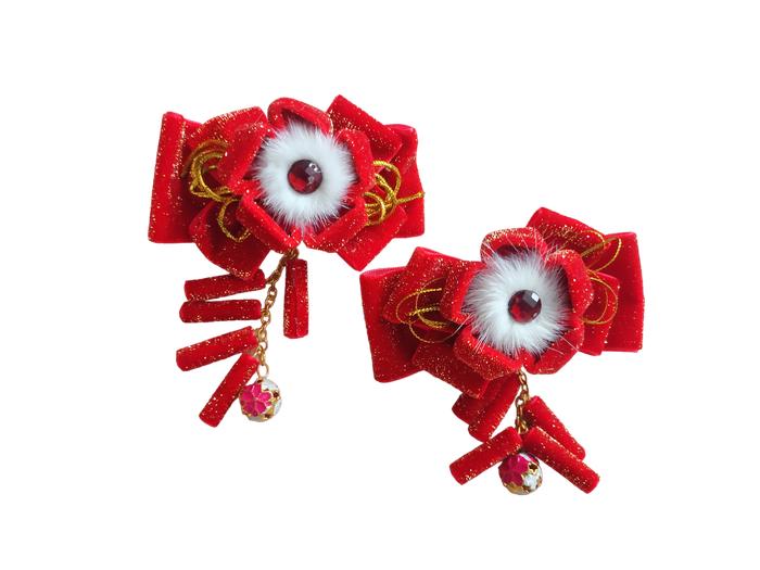 Hairclip imlek BAOZHU jepit rambut petasan sincia cny mercon imut 2pcs