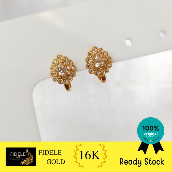 Anting emas asli model klep anting surabaya 70% toko emas asli