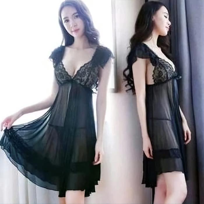 Sexy Lingerie Murah Baju Haram Baju Dinas Istri TA1277 Hitam