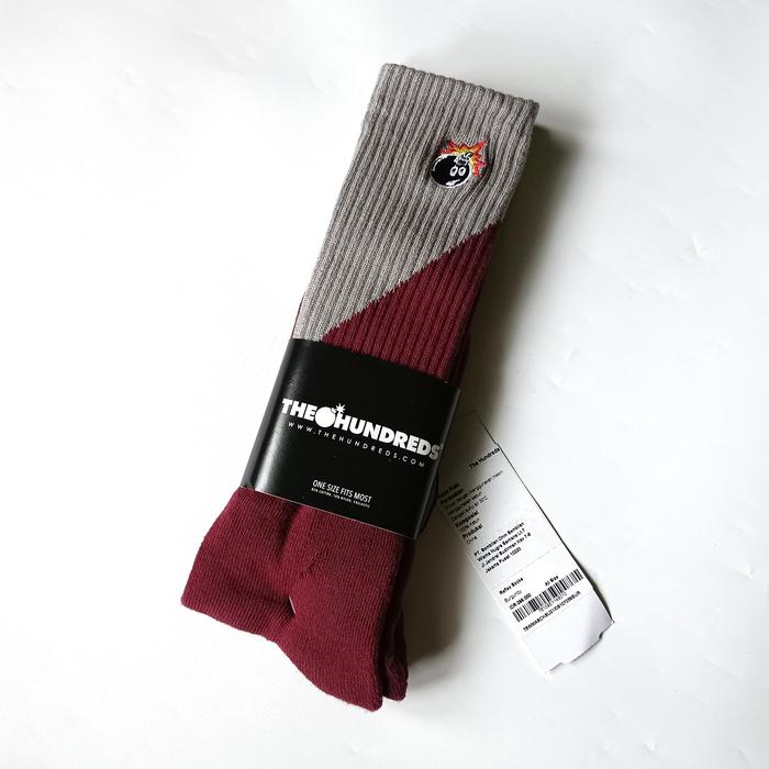 Kaos Kaki Pria The Hundreds Socks - Grey Maroon