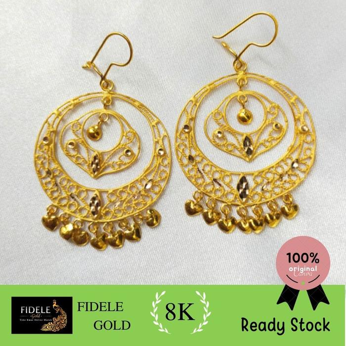 Anting Wayang Anting Elegant Anting Cantik Emas Asli Kadar Muda 375