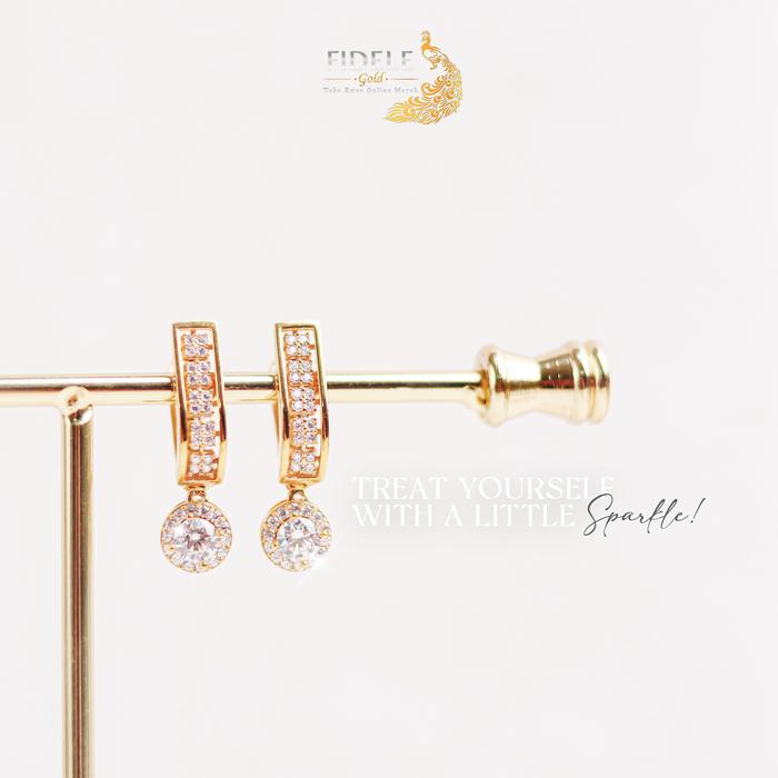 Anting emas kadar 700 anting UBS klep permata soliter