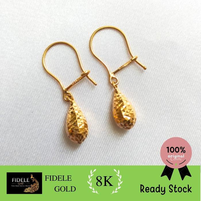 Anting Emas Tetes Desi emas asli 375 anting emas kadar muda