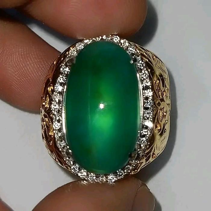 batu cincin akik bacan gulau ijo botol super kristal kaca sisa coklat
