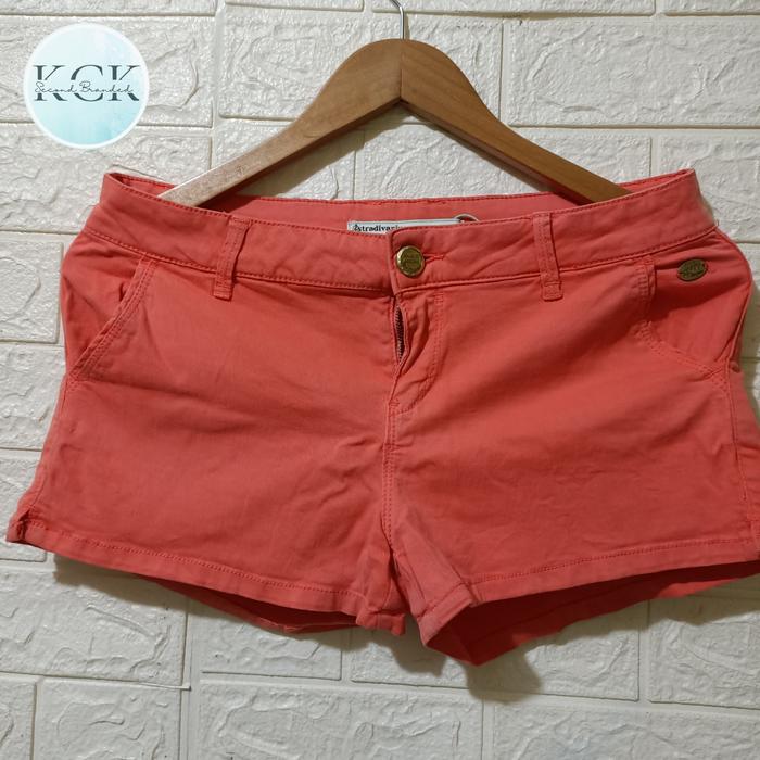 HOT PANTS STARDIVARIUS ORANGE CELANA PENDEK WANITA SECOND