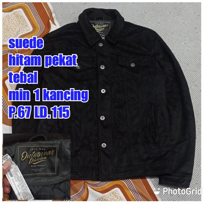 jaket work kerja casual trucker suede tebel dacron primalof zara man