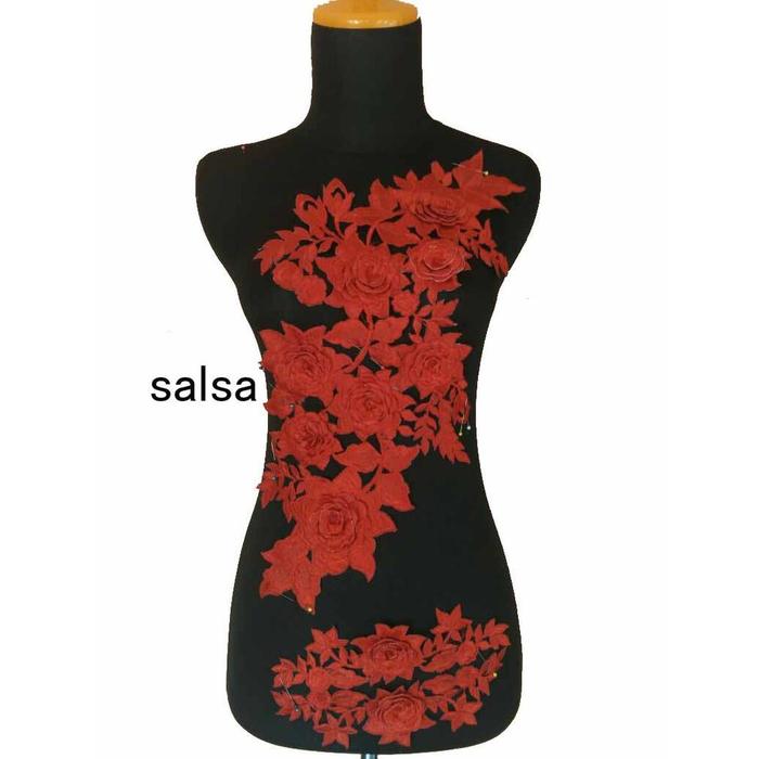 "D SALSA" renda bordir dada tangan motif salsa tempel hidup bunga