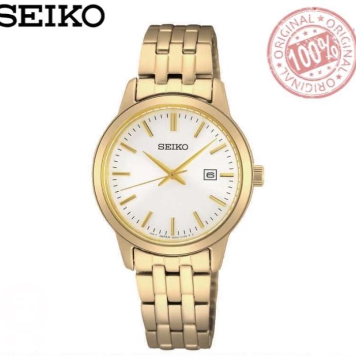 SEIKO SUR412P1 LADIES QUARTZ WHITE DIAL SUR412 STAINLESS GOLD ORIGINAL