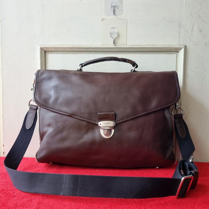 TAS SELEMPANG KANTOR PRIA COC KULIT ASLI SECOND BRANDED IMPOR NEW YORK