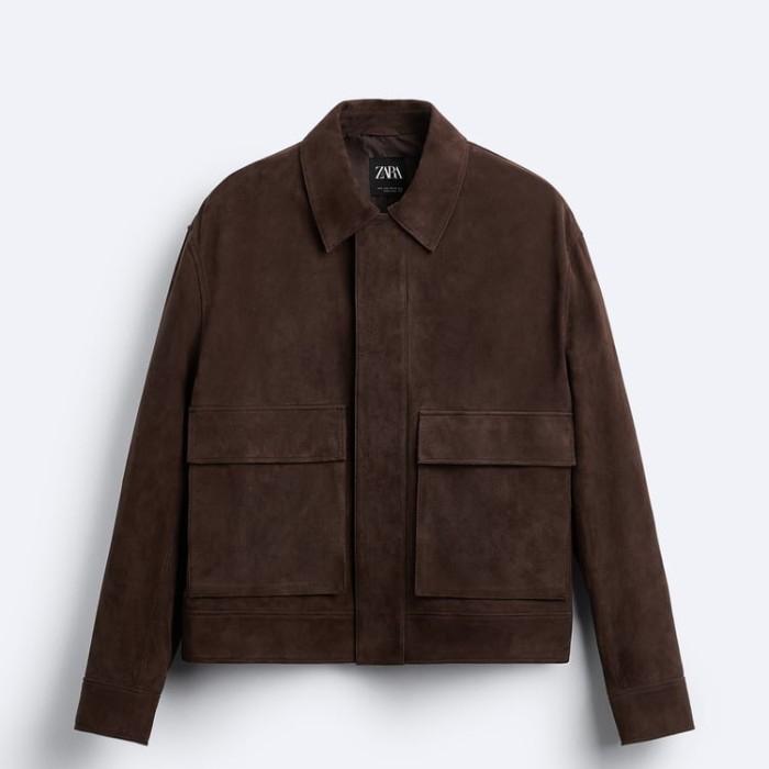 Zara suede goat leather jacket 100% BNWT