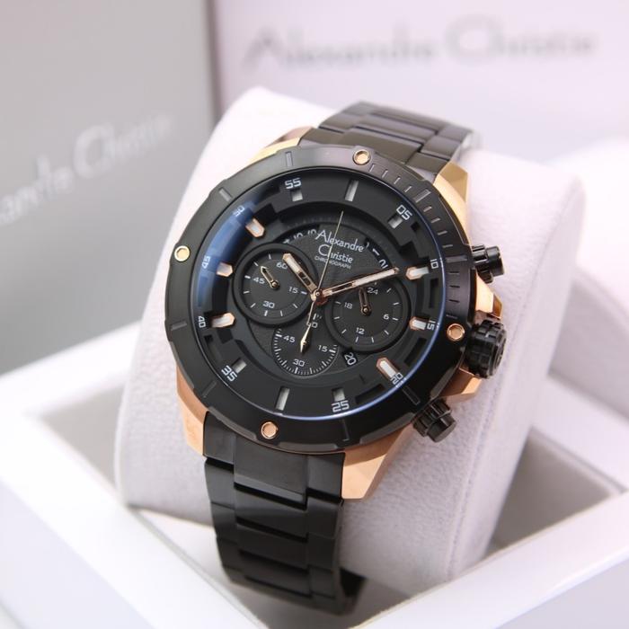 Jam Tangan Original Alexandre Christie Pria AC 6529 - Black Rosegold