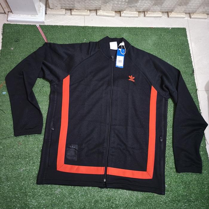 Adidas original oversized warmup track top jaket black orange bnwt