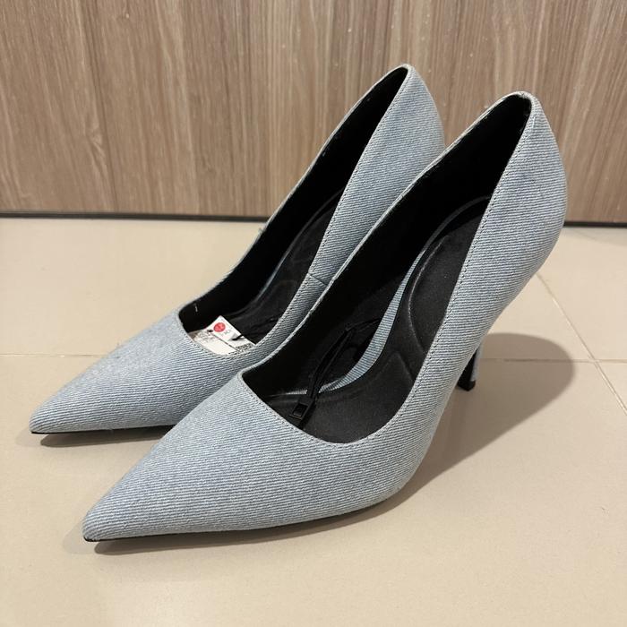 High Heels Wanita Zara Baby Blue Denim