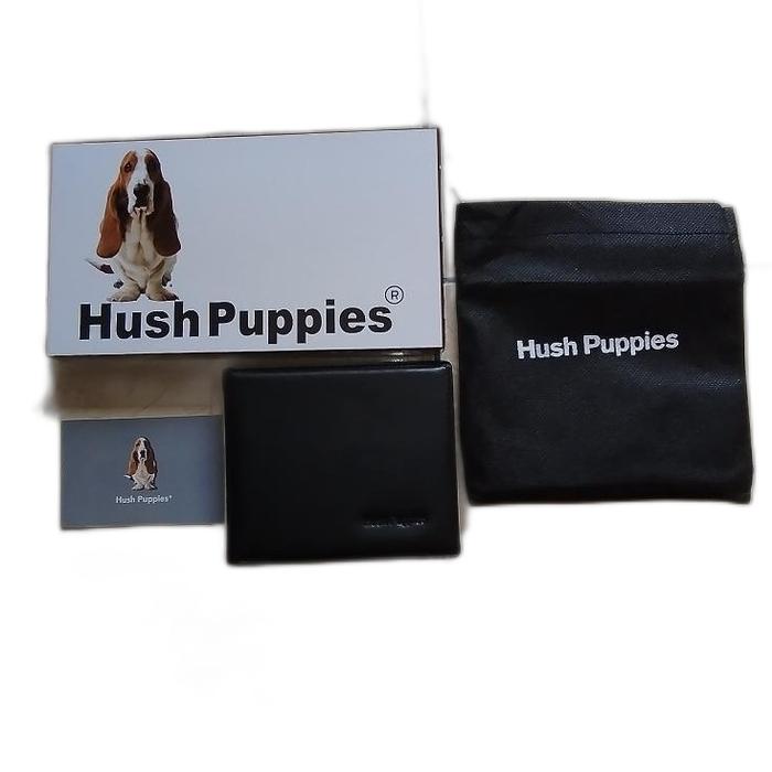 Dompet Pria Kulit Hush Puppies Hitam Original Free Box & Dustbag