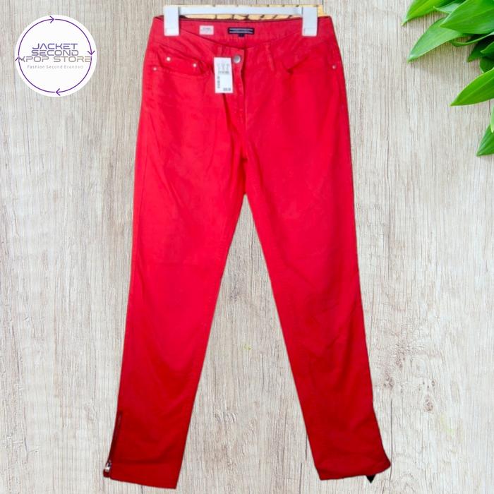 Celana Chinos Wanita Casual Second Branded Tommy Hilfiger Red 27 j1