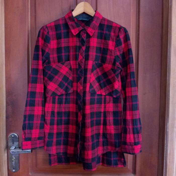 Preloved Kemeja Flanel Merah Perry Ellis