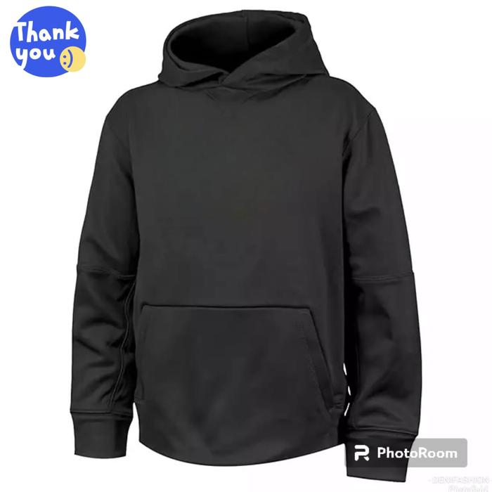 SWEATER ANAK HITAM POLOS 7-15 TAHUN ORIGINAL NIKE THERMA HOODIE