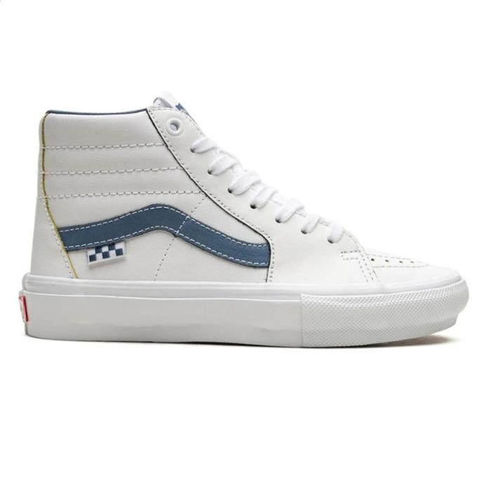 VANS SK8 HIGH SKATE WEARAWAY LEATHER WHITE BLUE ORIGINAL RESMI