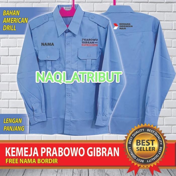 KEMEJA PRABOWO GIBRAN FULL BORDIR KEMEJA SERAGAM PRABOWO GIBRAN