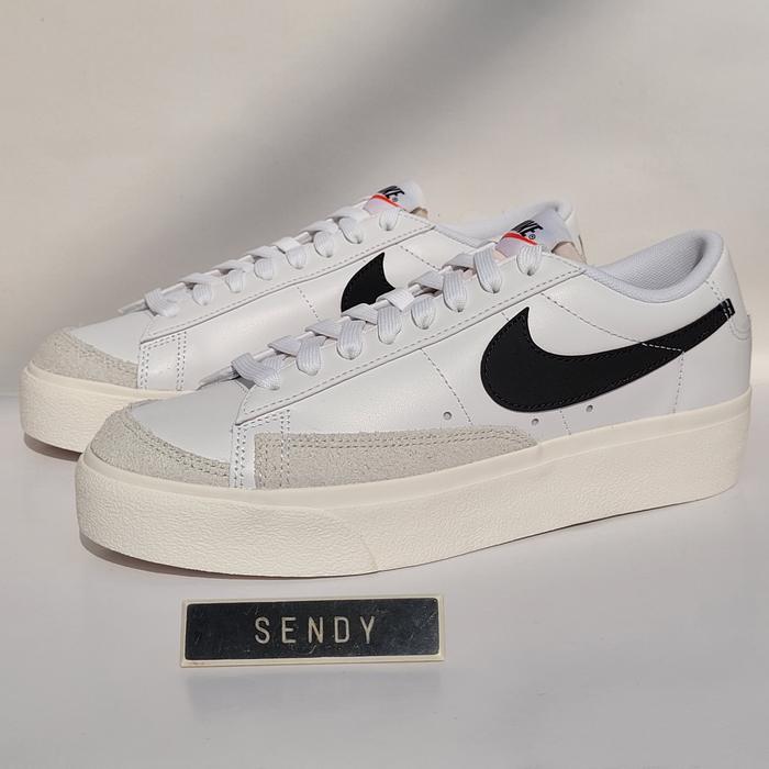 Nike W Womens Blazer Low Platform DJ0292-101 Original 100% Ori White Black Sail Team Orange Warna Pu