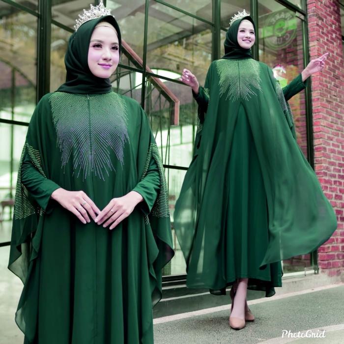 FASHIONABLE Kaftan modern AZA gamis jumbo ceruti baju muslim wanita