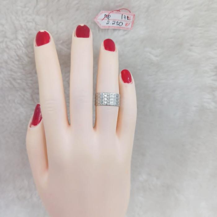 CA9G147G Cincin anak model wafaq rajah batikan emas putih asli 17k