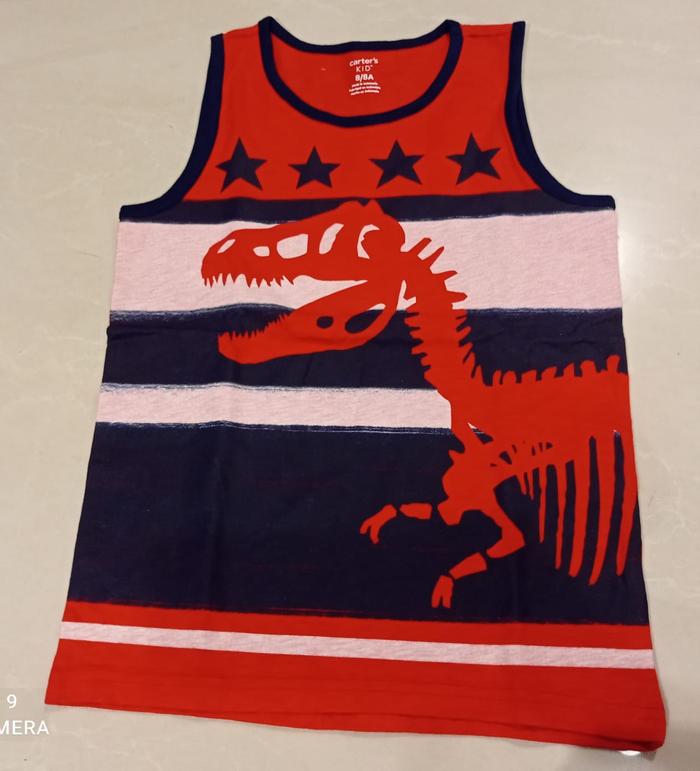 KAOS TANK TOP ANAK LAKI LAKI POPMYWEAR CRTR KID TANK TOP BOYS RED DINO