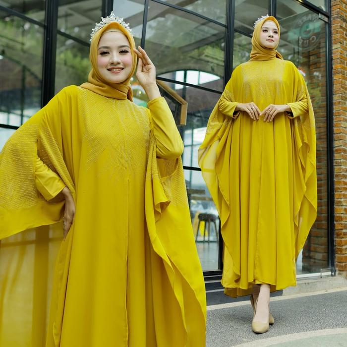 KORSETshop Kaftan modern AZA gamis jumbo ceruti baju muslim wanita 4xl