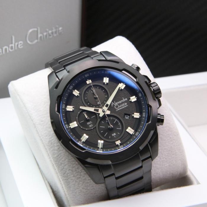 Jam Tangan Original Alexandre Christie Pria AC 6523 - Full Black
