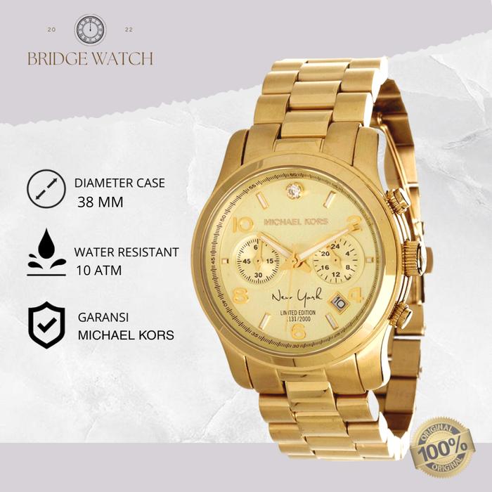 Jam Tangan Wanita Michael Kors Limited Edition MK5662 Chronograph Gold Stainless Steel Mewah Origina
