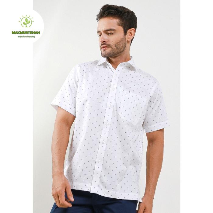 Kemeja Pria Lengan Pendek Guy Laroche Chiffon Rose Putih
