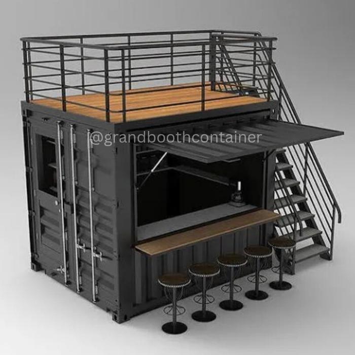 COFFEE SHOP CONTAINER ROOFTOP 2 LANTAI UKURAN 2×2 M CAFE BOOTH