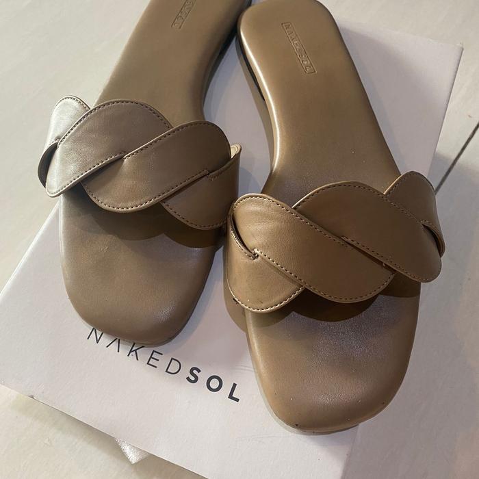 sandal nakedsol dory slide coffee preloved