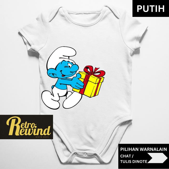 Jumper Bayi KOMIK SMURF 6 Jumper Lucu Pakaian Bayi 0-12 bln