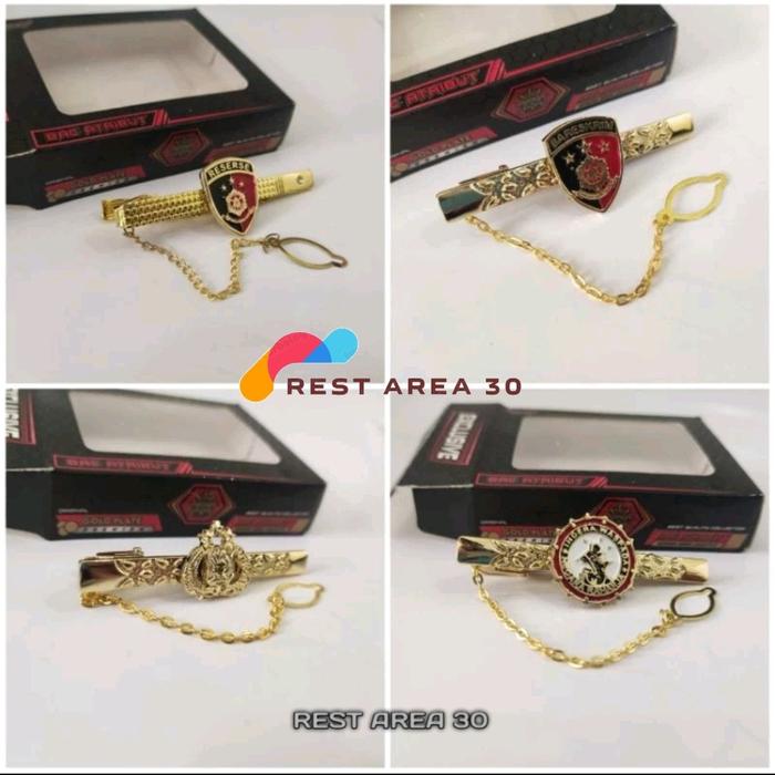 Pin Bros Jepitan Dasi / Penjepit Dasi Logo Reserse Bareskrim Tribata Clips Gold Retro