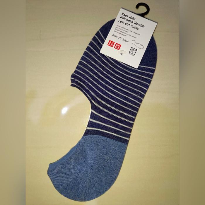 UNIQLO ORIGINAL KAOS KAKI POTONGAN RENDAH LOW CUT SOCKS GARIS PRIA
