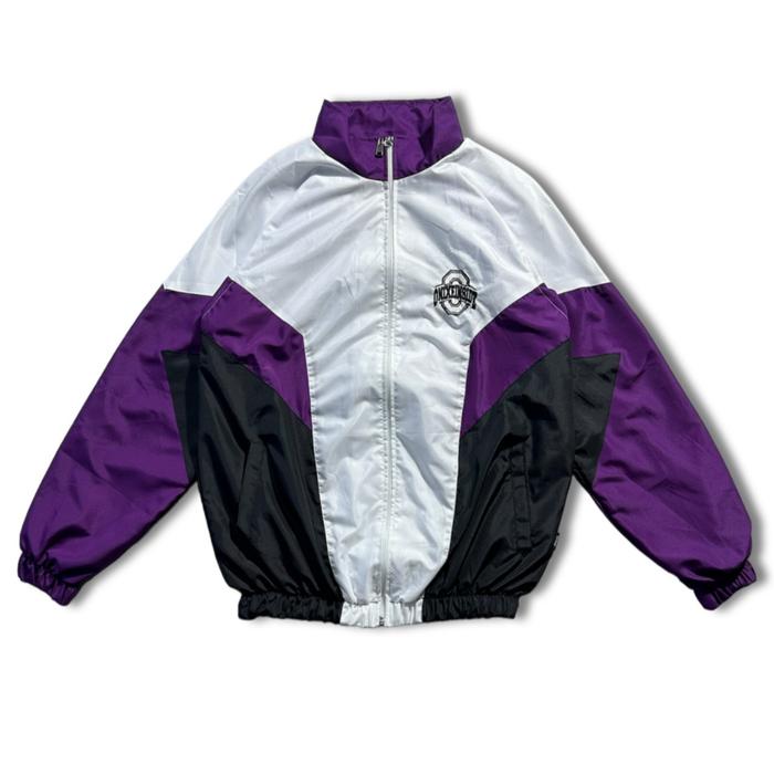 Jaket Vintage | Retro - Putih Ungu Tangan Gelembung Premium Distro