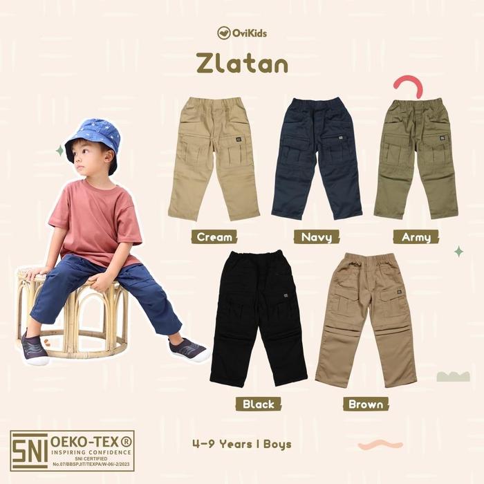 OVIKIDS Zlatan - Celana Panjang Cargo Anak Celana Anak Laki-Laki 2-10