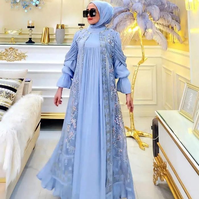 Baju gamis lebaran jumbo wanita 2024 terkini
