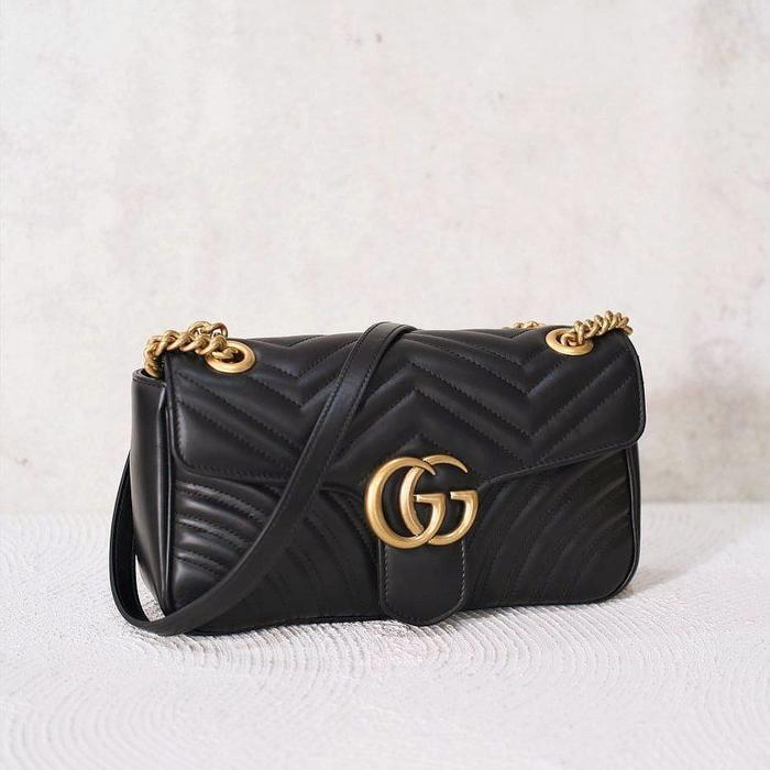 bag GC tas GG marmont small flap black GHW