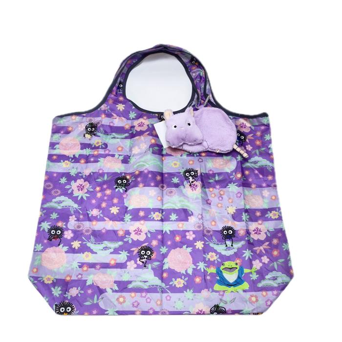 GHIBLI Studio Ungu Spirited Away Boh Tote Shopping Bag Tas Belanja ORI