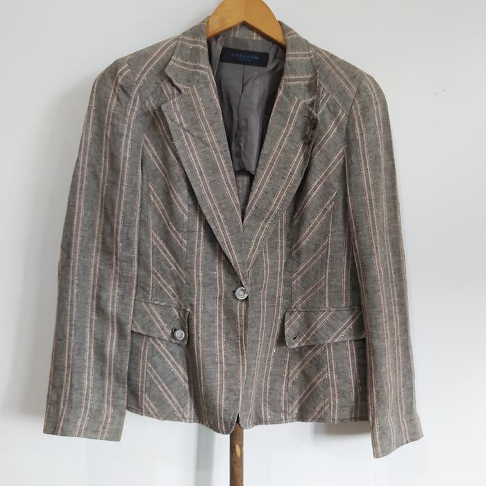 preowned vintage pinstripe outer blazer academia look