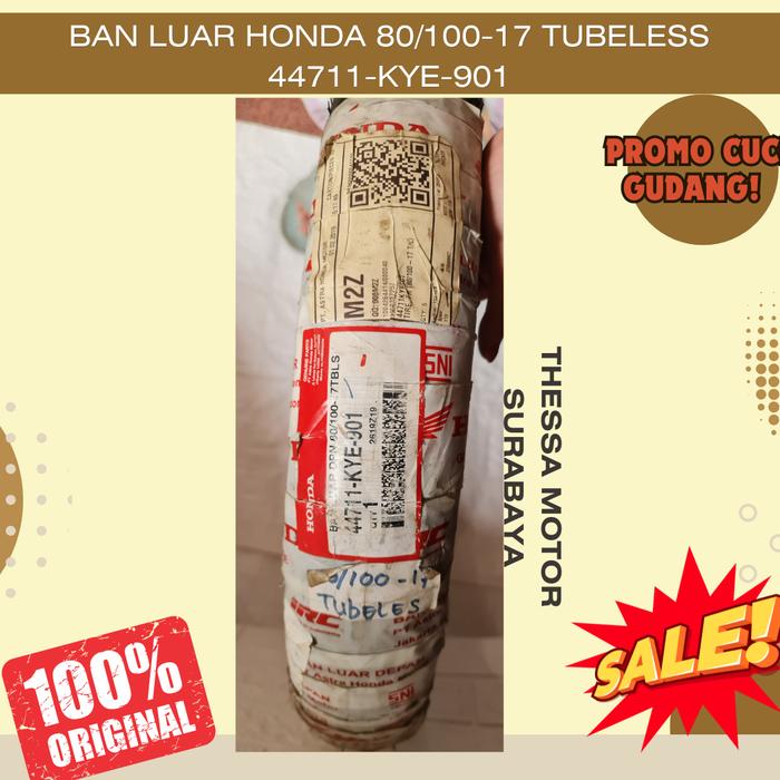 Ban Luar Honda 80/100-17 tubeless 44711-KYE-901 Original 100%