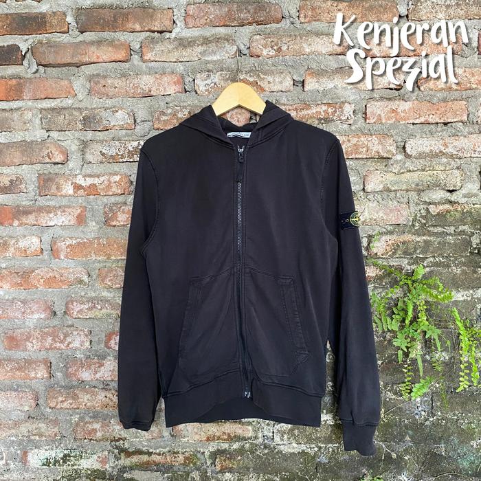 Stone Island Zipper Hoodie Black Junior