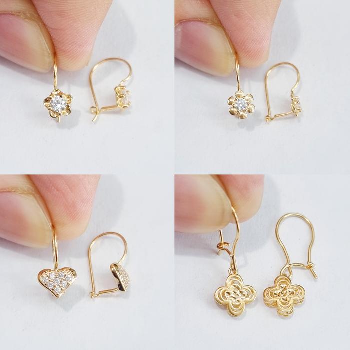 Anting Emas Kawat Bunga & Hati Kadar 375 8K - B10