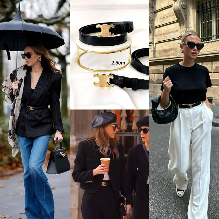 Celine Belt Triomphe Calf GHW