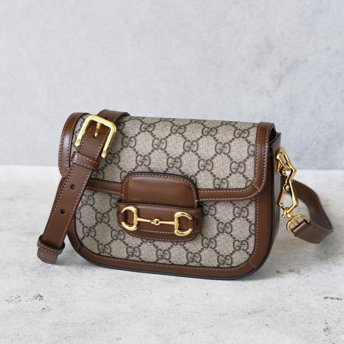 bag GC tas Horsebit 1955 GG Suprem Mini Bag Brown/ Ebony (2 strap)